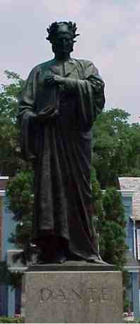 Statue / monument of Dante Alighieri in Washington DC by Sculptor Ximenes Ettore