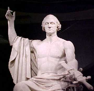 Statue / monument of George Washington in Washington DC by Sculptor Horatio Greenough
