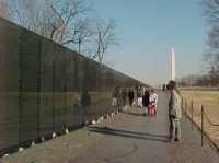 Statue / monument of  Vietnam Veterans Memorial Wall in Washington DC by Sculptor Maya Ying Lin