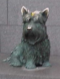 Statue / monument of  Fala in Washington DC by Sculptor Neil Estern